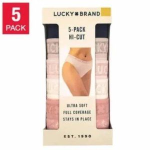 NEW Lucky Brand Women' Hi Cut Underwear Panties 5 Pack